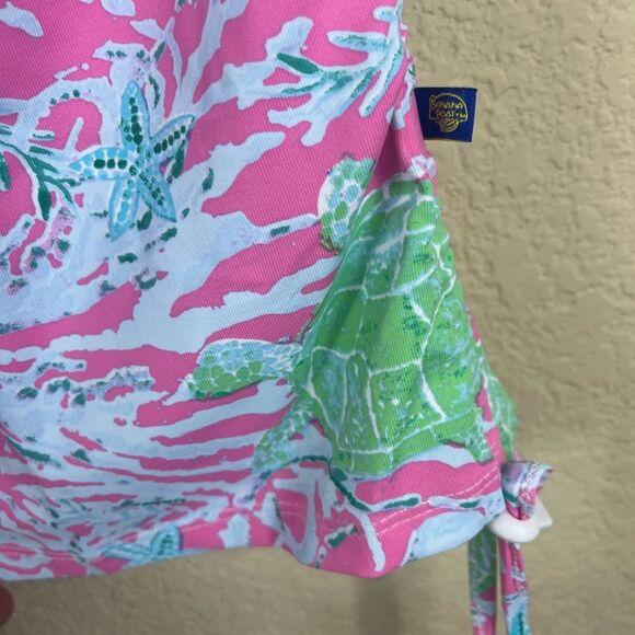 Banana Boat UPF 50+ dress pink green turtle starfish long sleeves beach coverup - Picture 4 of 10